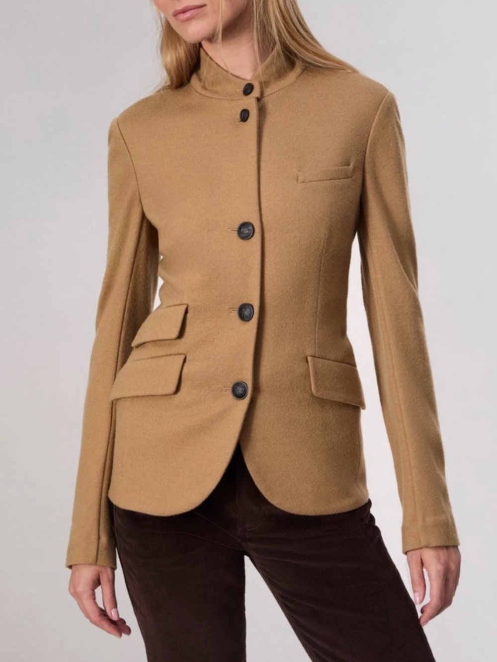 Rag & Bone Slade Japanese Wool Military Blazer Camel Size 8
